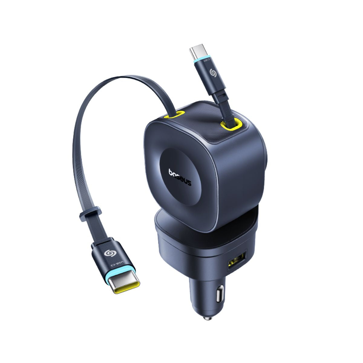 Cargador de Auto 240W 4 en 1 con Cable Retráctil