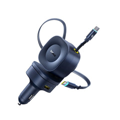 Cargador de Auto 240W 4 en 1 con Cable Retráctil