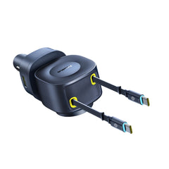 Cargador de Auto 240W 4 en 1 con Cable Retráctil